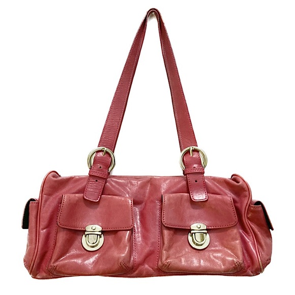 Pink leather handbag - Picture 1 of 4